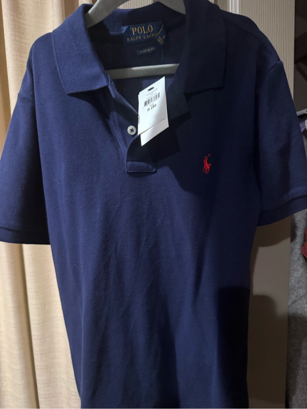 Polo by Ralph Lauren Navy Short Sleeve Polo with Red Pony